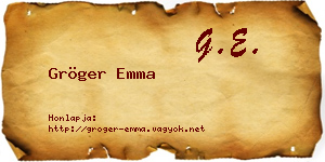 Gröger Emma névjegykártya