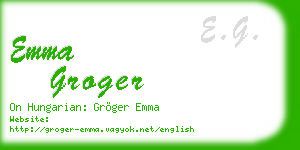 emma groger business card